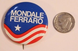 Vintage Mondale Ferraro Presidential Campaign Pinback Button J3 - $5.93