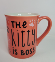 Kitty is Boss Pawsitive Vibes Only MUG 15oz Cat Paw Prints Our Name is Mud - £20.62 GBP