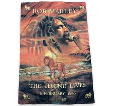 Vintage 90s BOB MARLEY Wall Polyester Banner Poster The Legend 1995 Italy - £10.55 GBP