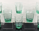 8 Libbey Chivalry Green Juice Glasses Set Textured Panel Retro Drink Tum... - $66.20