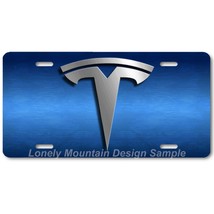 Tesla Inspired Art Gray on Blue FLAT Aluminum Novelty Auto License Tag Plate - £14.17 GBP