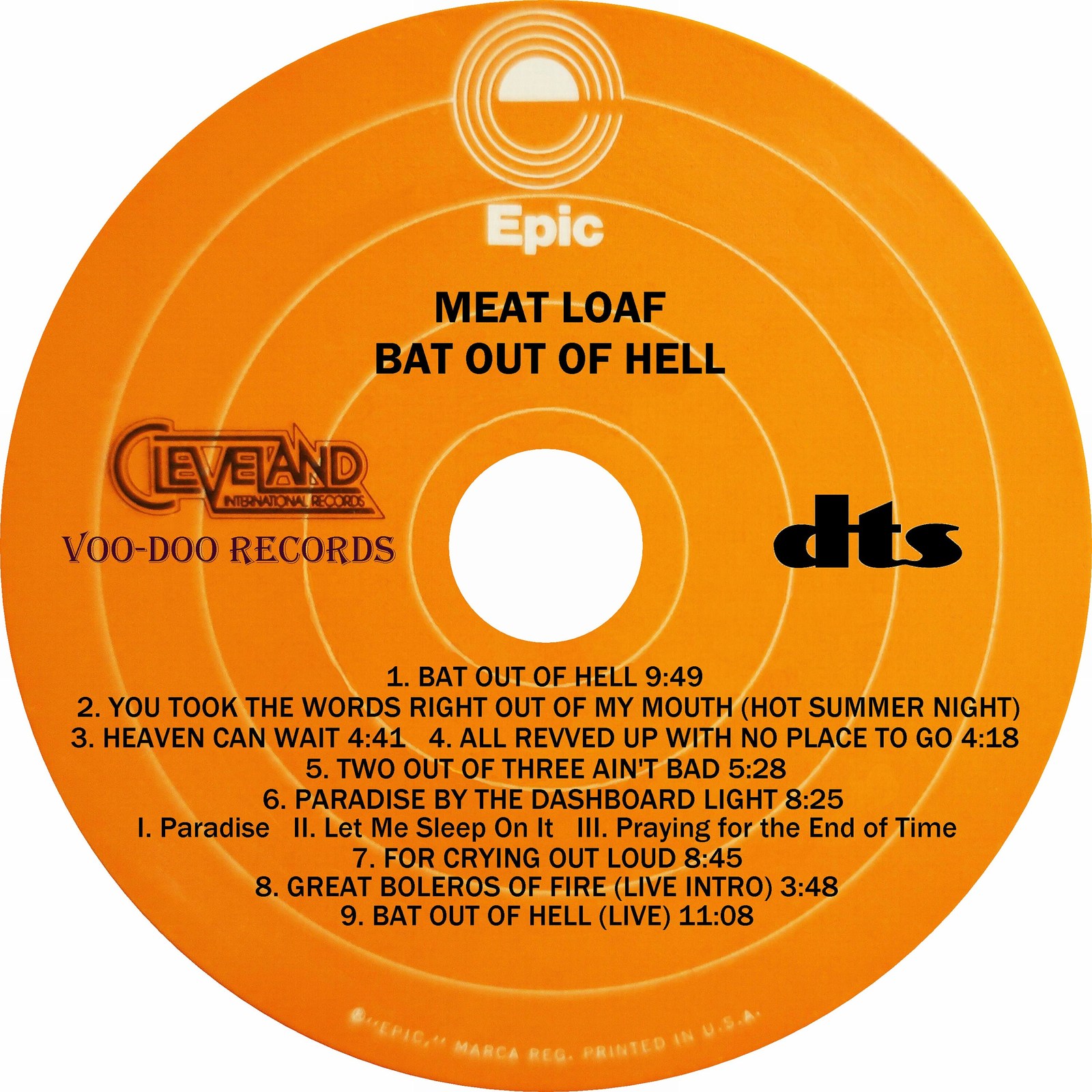 Meat Loaf - Bat Out Of Hell DTS-CD - Surround 5.1 Mix - Paradise By The Dashboar Item image 5
