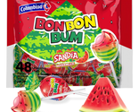 Colombina Bon Bon Bum Lollipops W/Bubble Gum Center, Watermelon Flavor, ... - £20.01 GBP