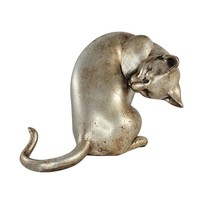 Vintage Freeman McFarlin Cat Licking Figurine Silver Leaf #178 - £117.99 GBP