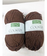 NEW Naturally Caron Country yarn Chocolate truffle #0023 SET 2 Merino wo... - $11.00