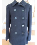 WW2 military pea coat US NAVY wool antique vintage 1940&#39;s blue WWII cord... - £112.37 GBP