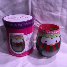 Lolita 2021 Love My Wine Dressed For The Holidays Stemless Penguin Wine Glass - £25.41 GBP