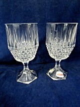 Fostoria Lead Crystal Stratton Water Goblets Original Label Lot Of 2 - £19.78 GBP