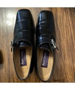 Ralph Lauren Purple Label Womens Black Leather Loafers W Buckle Sz 6.5 I... - £29.68 GBP