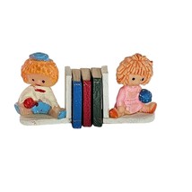 Vintage Dollhouse Miniature Raggedy Ann Andy Bookends Books - £19.60 GBP