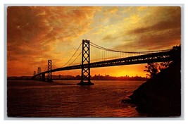 Oakland Bay Bridge Sunset San Francisco California CA Chrome Postcard Y18 - $3.91