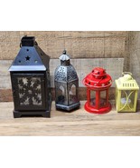 Rustic Farmhouse Hanging Tealight Lantern Candle Holders - Lot Of 4 - SH... - £31.58 GBP