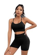 TRENDY TRON Purple Slim Fit Yoga Set for Women - Activewear, Seamless, C... - $28.42