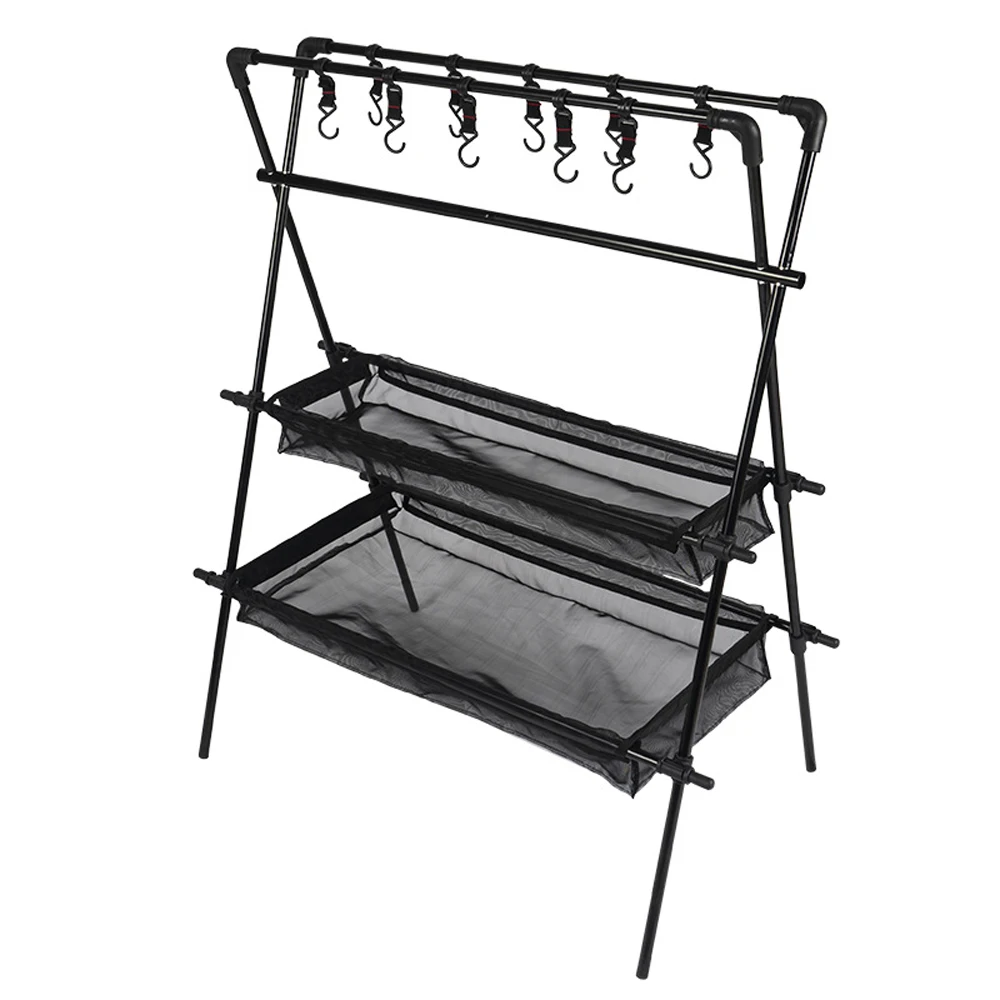 Outdoor Camping Cups Bowls Drying Rack Hung Shelf Bracket Picnic BBQ Tableware - £57.29 GBP+