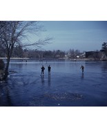 Ice skating and playing hockey on frozen pond Brockton Massachusetts Pho... - £7.05 GBP+