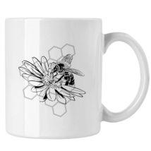 Bees and Flowers Mug, Unique Bee Gifts, Cute Mugs for Women and Men - £13.44 GBP