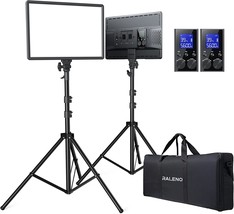 Raleno 2 Packs 18&quot; 45W Led Video Light, 2*Embedded 2.4G Remote Continuous - £207.77 GBP