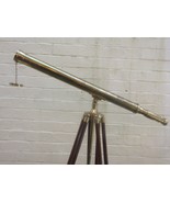 Nautical Marine Brass Barrel Telescope Ross London on Wooden Tripod Stan... - £126.47 GBP