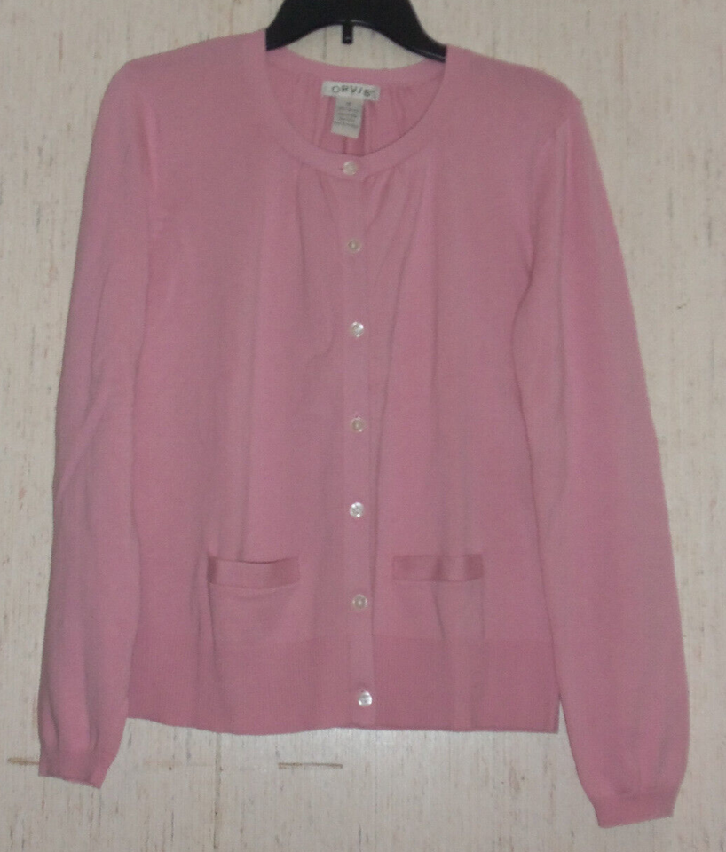 NEW VINTAGE WOMENS ORVIS PINK CARDIGAN SWEATER  SIZE S - $46.71