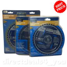 Century Drill &amp; Tool 10206 7-1/4&quot; 40T Contr Ser Circular Saw Blade Pack Of 3 - £35.80 GBP