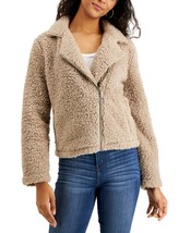 MSRP $49 Hippie Rose Juniors&#39; Sherpa Moto Jacket Brown Size XL (HOLE) - $22.80