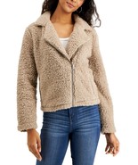 MSRP $49 Hippie Rose Juniors&#39; Sherpa Moto Jacket Brown Size XL (HOLE) - $418.24 MXN