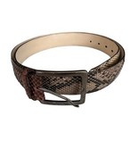 Vero Pitone Handmade Belt Unisex Brass Buckle Snakes Skin Python 135/120 - $1,985.30 MXN