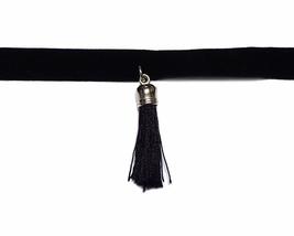 Mia Jewel Shop Tassel Fringe Solid Color Silk Thread Dangle Black Velvet Ribbon  - £10.90 GBP