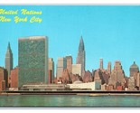 Skyline View and United Nations Building NewYork City NY UNP Chrome Post... - $3.91
