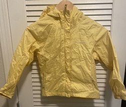 Columbia Windbreaker  Yellow Hooded Jacket Youth  Size 7/8 - £12.82 GBP
