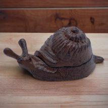 Cast Iron Snail Container, Hinged Box, Key Keeper, Trinket, Weight 5.25&quot;... - $15.95