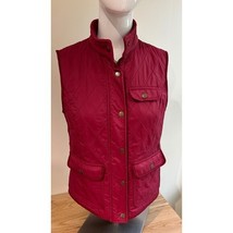 Talbots Vest Women&#39;s Sz S Cranberry  Quilted Vest Full Zip Snap Sleeveless - $23.05 CAD