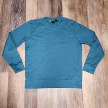 Hugo Boss Headlo X Crewneck Embossed Teal Logo Sweatshirt Men&#39;s Size Lar... - $39.99