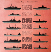 1950 Surface Navy Vs Submarine Navy Military Article Page War Ships DWF17 - $24.99