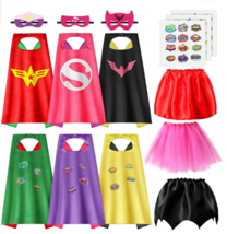 Superhero Capes and Masks for Girls - Kids Halloween Cosplay Dress Up Costume... - £24.72 GBP