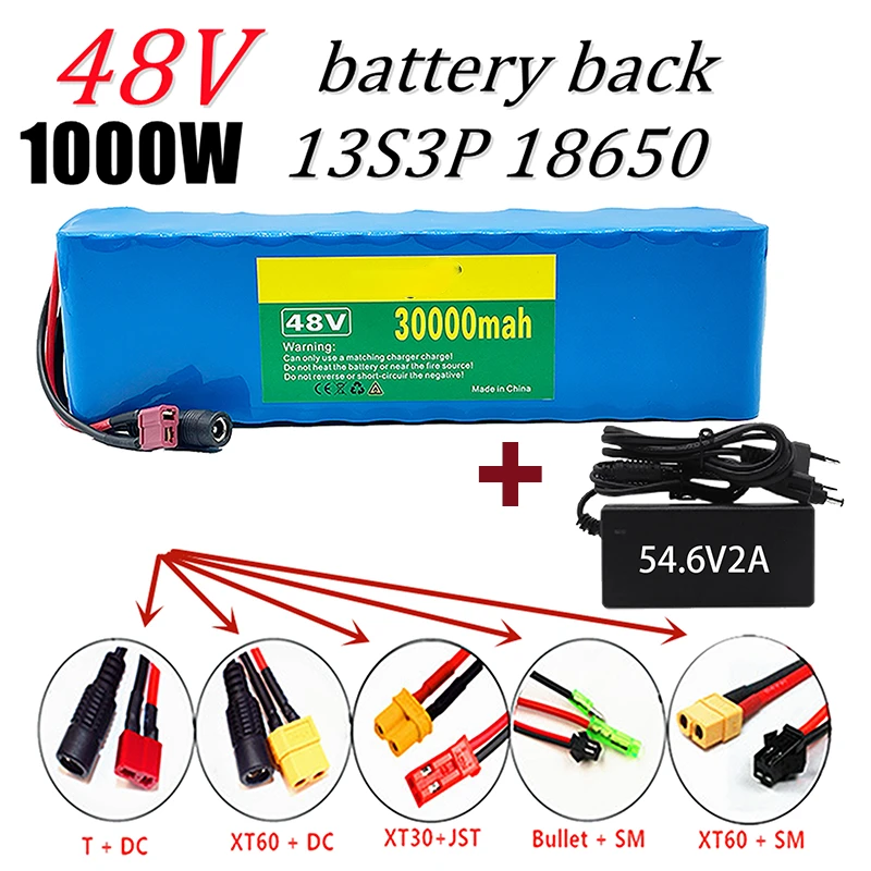 New 48V lithium ion 30ah 1000W 13s3p lithium ion battery pack, suitable for 54.6 - £195.37 GBP
