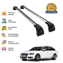 Premium Quality Roof Rack Cross Bar set for Audi A4 B8 Avant 2008 - 2015-Silver - $168.20