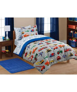 Your Zone Transportation Bed in a Bag Coordinating Bedding Set Twin Blue... - $92.06 CAD