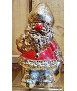 Leonard Silver Plated Zinc &amp; Red Santa Claus and Toy Bag Coin Bank Japan... - $41.81 CAD
