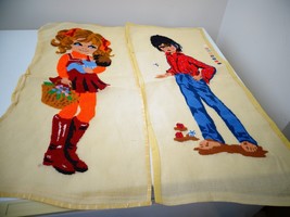 Vintage 1970&#39;s Tapestry, Boy and Girl - £14.21 GBP