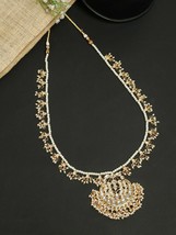 Indian Bollywood Gold Tone Pearl Kundan Long Necklace Women Wedding Jewelry Set - £20.53 GBP