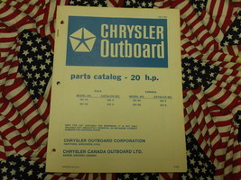 1972 Chrysler Outboard 20 HP Parts Catalog 202 HE H BE B 203 - £15.90 GBP