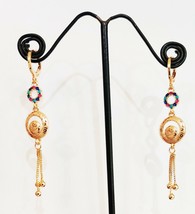 0.50ct Diamond and turquoise 14k Rose  Gold Over Dangle Drop Earring Gift Her - £31.59 GBP