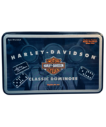 New Vtg  2003 Harley-Davidson Classic Dominoes Set In Metal Container - $34.60