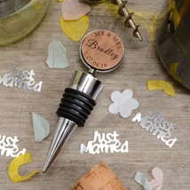 Personalised Engraved Bottle Stopper Wedding Gift Anniversary Gift Bride Groom B - £12.42 GBP