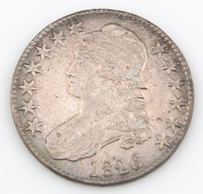 1826 50¢ Capped Bust Half Dollar, AU Condition, Excellent Eye Appeal &amp; Luster - £270.23 GBP