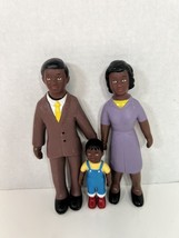 Marvel Education Play African American Family Vinyl Set Of 3 Dollhouse Doll Mom - £7.45 GBP