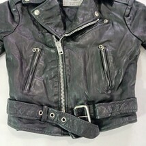 Gino Leather Jacket Girls Size M Fundamental Fashion Euro Style Full Zip Black image 12
