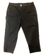 Zenergy By Chicos Capri Pants Womens 2 (Large-12) 34x24 Black Lightweight Golf - £12.03 GBP