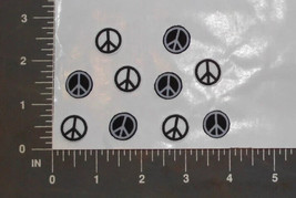 Black &amp; White Peace Sign Iron on Fabric Appliques Pre-Cut - £2.75 GBP